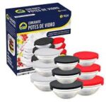 Conjunto 5 Peças Potes Vidro C/ Tampa 160ml à 1,8L