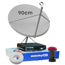 Kit 1 Receptor Digital GBR- Antena 90cm Lnbf Cabo