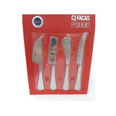 Kit 4 Facas Aço Inox p/Queijo Positano – Lyor