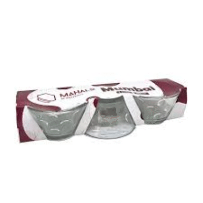 Jogo De Sobremesa Vidro 330ml 3 Pecas Mumbai Mahalo