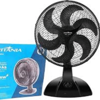 Ventilador De Mesa Britânia 3 Velocidades 40cm Bvt400 Preto 127 V