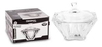 Bomboniere Compoteira Baleiro De Vidro C/tampa Grande 1000ml