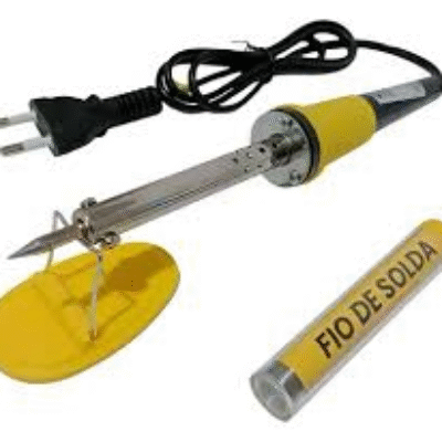 Ferro De Soldar Potente Para Trabalhos em Geral Com 40w Profissional 127v Com Suporte e Estanho – BOM9514