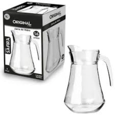 Jarra De Vidro Com Tampa Acrílico Original Line 1.6L