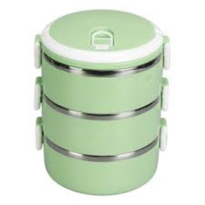Marmita Térmica 3 Andares Com Tampa Térmica, Hermética, Aço – Lunch Box