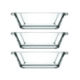 Petisqueiras 3 pçs Vidro 13cm Retangular - ClassHome
