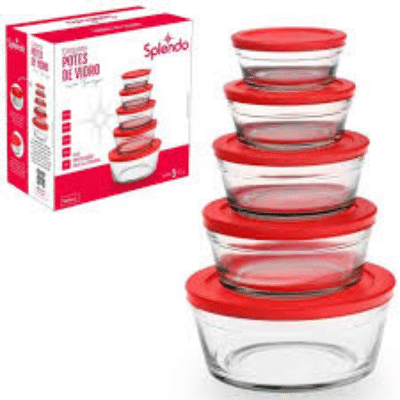Potes Vidro 5 Und C/ Tampa 160ml