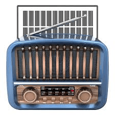 Rádio Retrô KSST com Painel Solar Recarregável  AM FM SW Aux USB TF  - K-371S