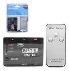 Adaptador Switch HDMI com Controle Remoto 3 Entradas 1 Saída – KP-3464-1