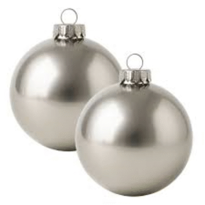 Bolas Kit 2 De 7cm Para Árvore De Natal Enfeites Prata Lisa – REF: B542