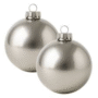 Bolas Kit 2 De 7cm Para Árvore De Natal Enfeites Prata Lisa - REF: B542