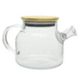 Chaleira de Vidro Borossilicato com Tampa de Bambu e Infusor de Chá 1 Litro - REF: LEHAVI
