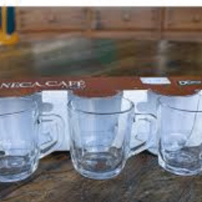Xicara 3 canecas vidro para café rocks 90ml (cada) – DCasa