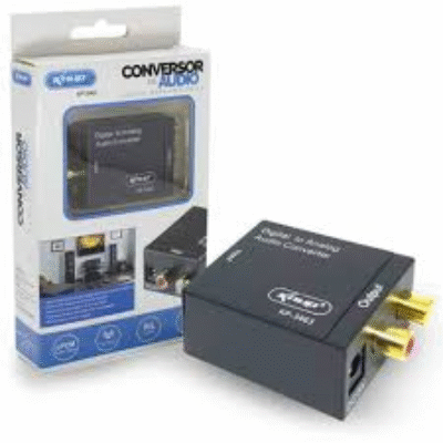 Conversor de Áudio Digital para Analógico Ótica e Coaxial para RCA  KNUP – KP-3463