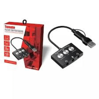 Placa de Som Profissional USB Tipo C – Conversor de Voz – Tomate MST-007