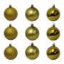 Bola de Natal dourada textura mista 6 cm 9 unidades - REF: B546