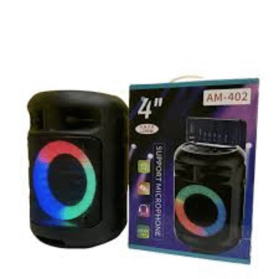 Caixa Som Bluetooth Portatil LED RGB Impermeavel TWS Estereo Bateria Longa Duracao AM-402