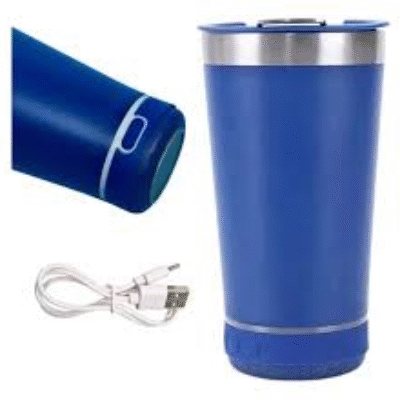 Copo Térmico Tipo Stanley com Caixa de Som Bluetooth 420ml
