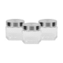 Kit 3 Potes de Vidro Porta Mantimentos Tampa Inox 800ml