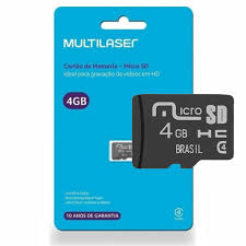 Cartão Micro SDHC 4GB CL 4 MULTILASER