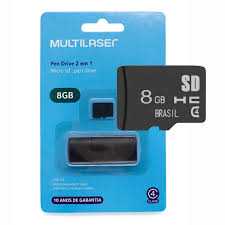 Cartão MicroSDHC Multilaser 8GB CL 4