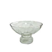 Fruteira Genova de vidro transparente pequeno Rigado - REF: 158