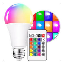 Lâmpada Bulbo 5W LED RGB 16 Cores Bivolt Com Controle