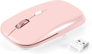 Mouse sem fio, mouse óptico fino de 2,4 G, plano compacto portátil