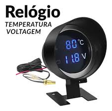 Voltímetro Digital Marcador De Temperatura + Sensor Carro
