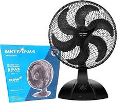 Ventilador De Mesa Britânia 3 Velocidades 40cm Bvt400 Preto 127 V
