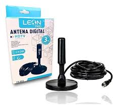Antena Digital Hdtv Portátil Receptor Sinal 360° Black Top 3 mts - Leon pro