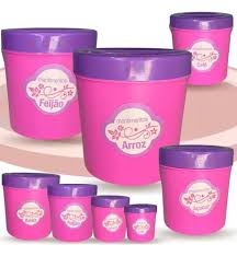 Kit Cozinha De Brinquedo Potes De Mantimentos - Rosa